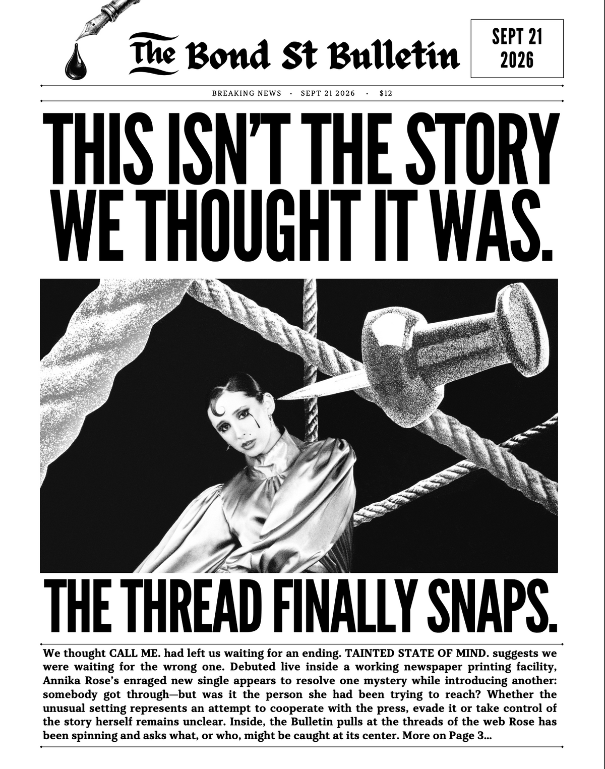 TAINTED STATE OF MIND. — Limited-Edition Newspaper (Physical Copy)