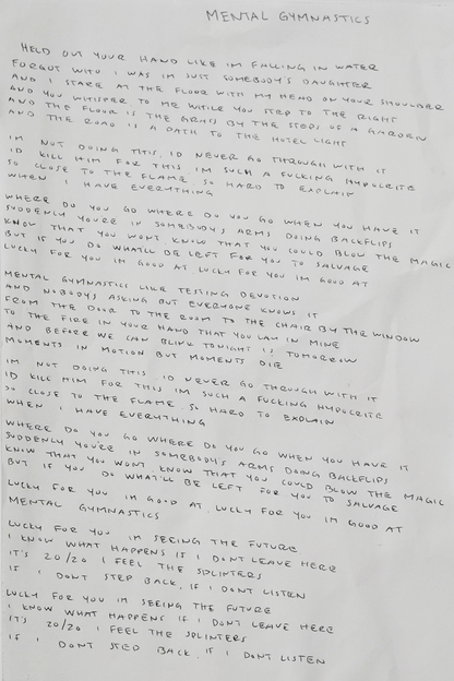 Riverside Drive Handwritten Lyric Mailers