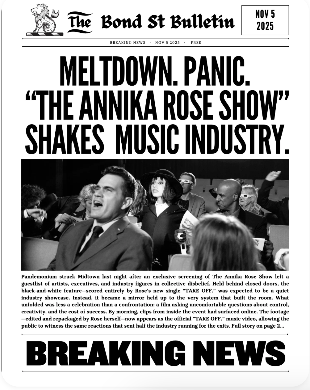 READ ALL ABOUT IT - ANNIKA ROSE (ALL 5 NEWSPAPERS)