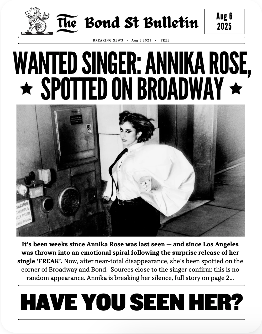 READ ALL ABOUT IT - ANNIKA ROSE (ALL 5 NEWSPAPERS)